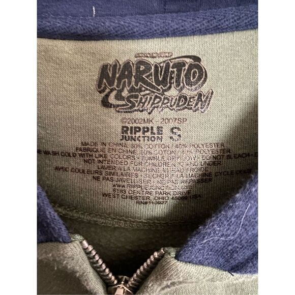 Naruto Shippuden Kakashi cosplay military fleece zip up hoodie sweatshirt S/S - Picture 11 of 11